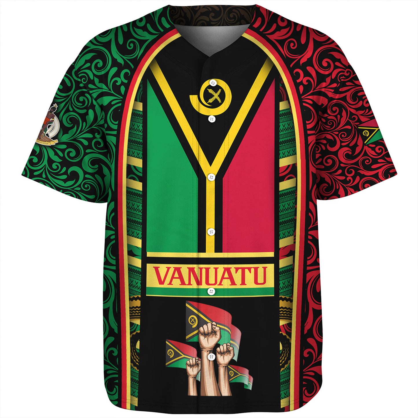 Vanuatu Baseball Shirt Happy Independence Day Vanuatu Design