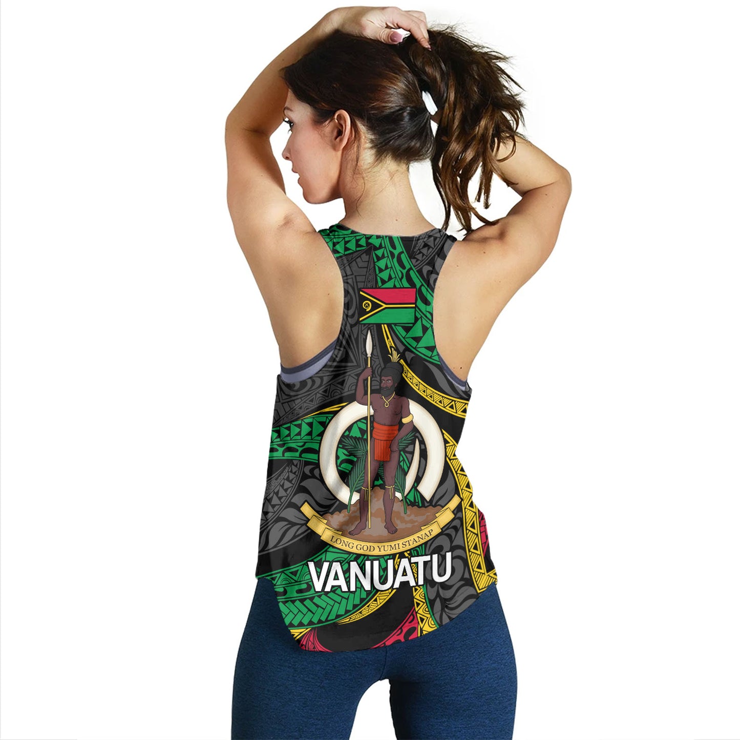 Vanuatu Women Tank - Custom Proud Vanuatu Tribal Pattern Mix Flag
