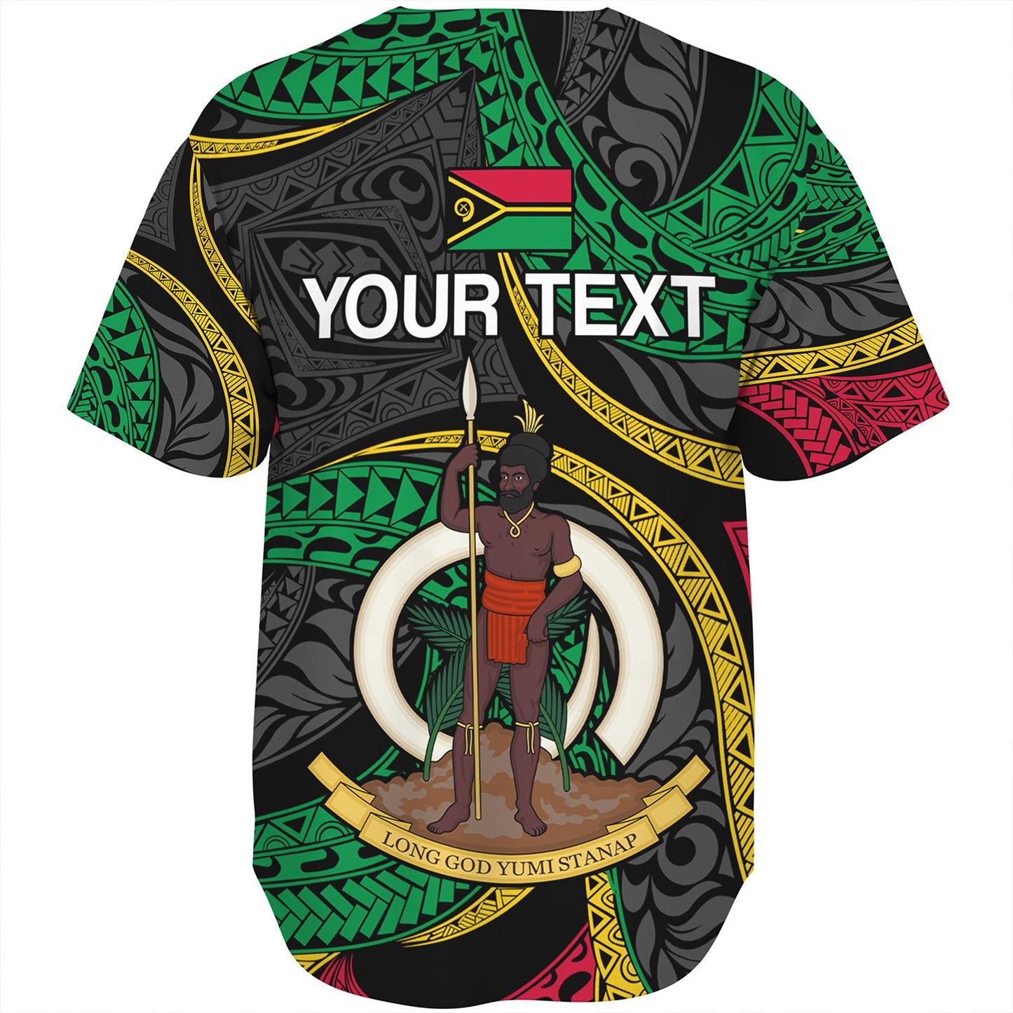 Vanuatu Baseball Shirt - Custom Proud Vanuatu Tribal Pattern Mix Flag