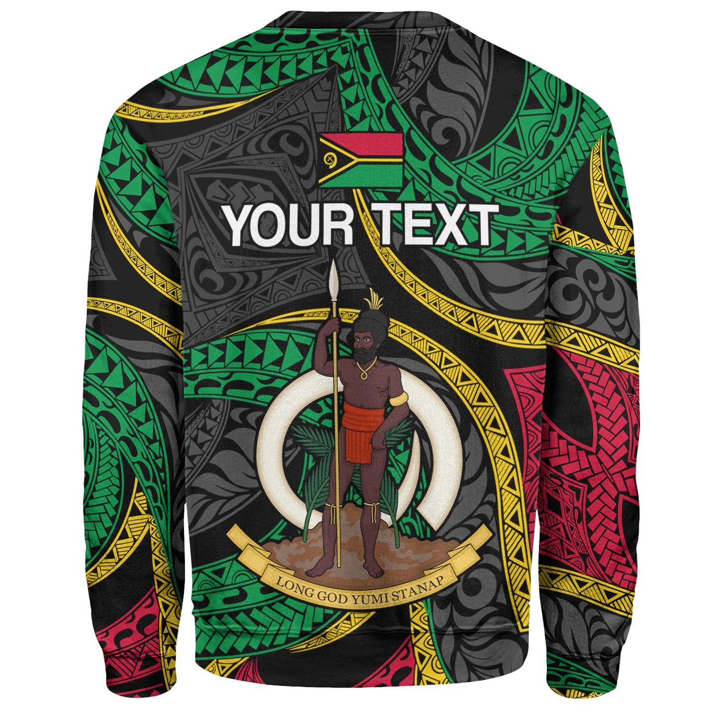 Vanuatu Sweatshirt - Custom Proud Vanuatu Tribal Pattern Mix Flag