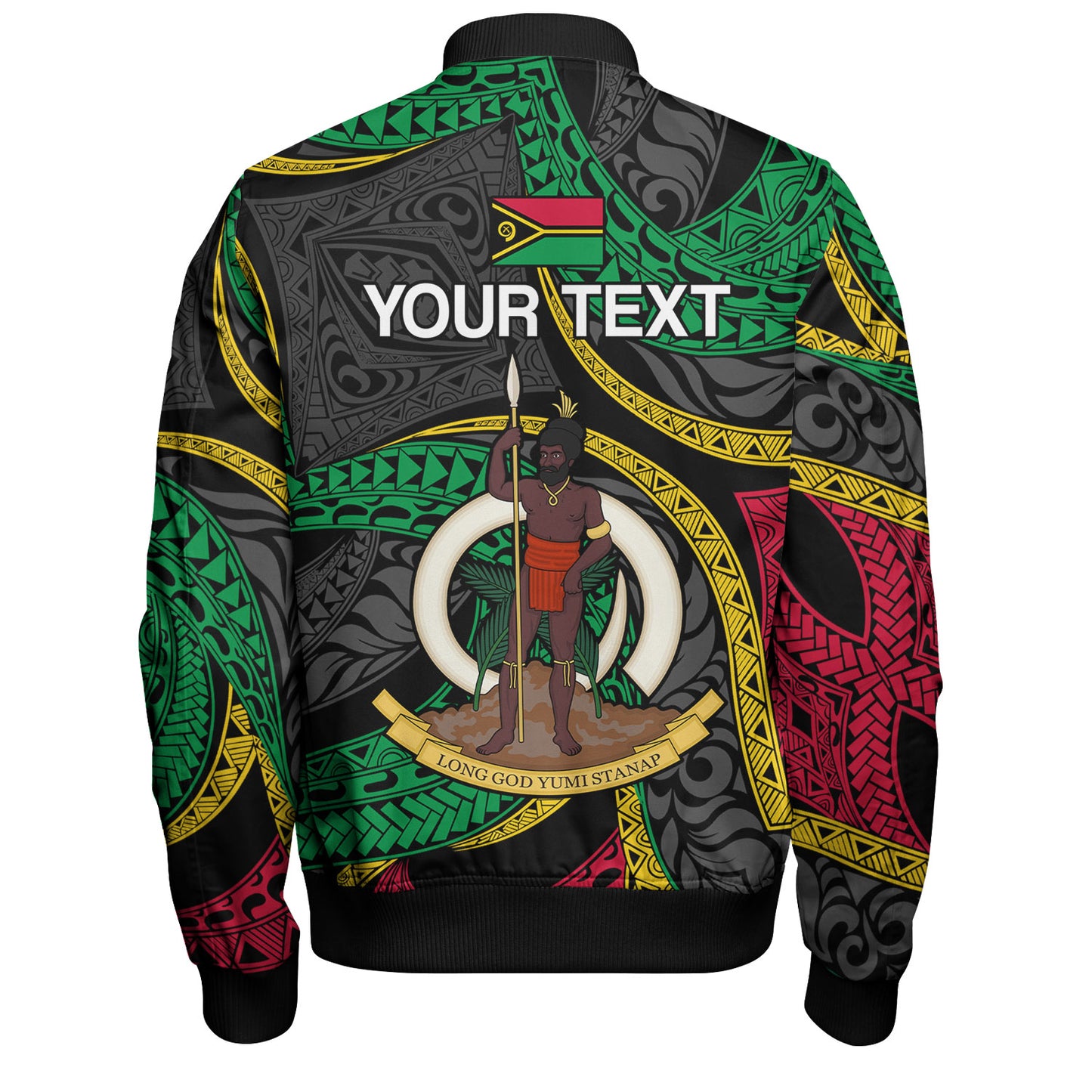 Vanuatu Bomber Jacket - Custom Proud Vanuatu Tribal Pattern Mix Flag