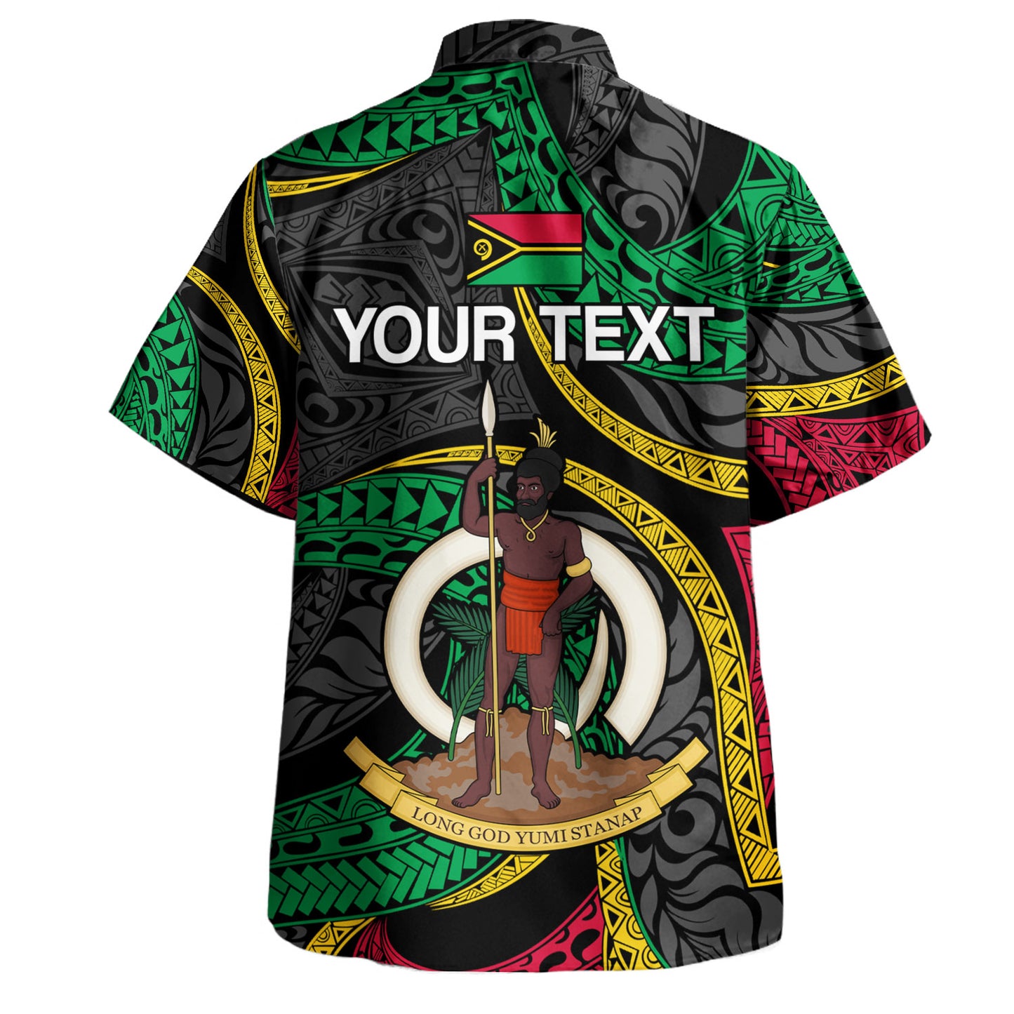 Vanuatu Hawaiian Shirt - Custom Proud Vanuatu Tribal Pattern Mix Flag