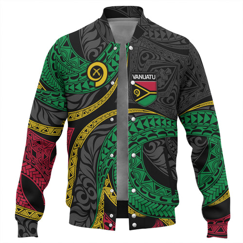 Vanuatu Baseball Jacket - Custom Proud Vanuatu Tribal Pattern Mix Flag