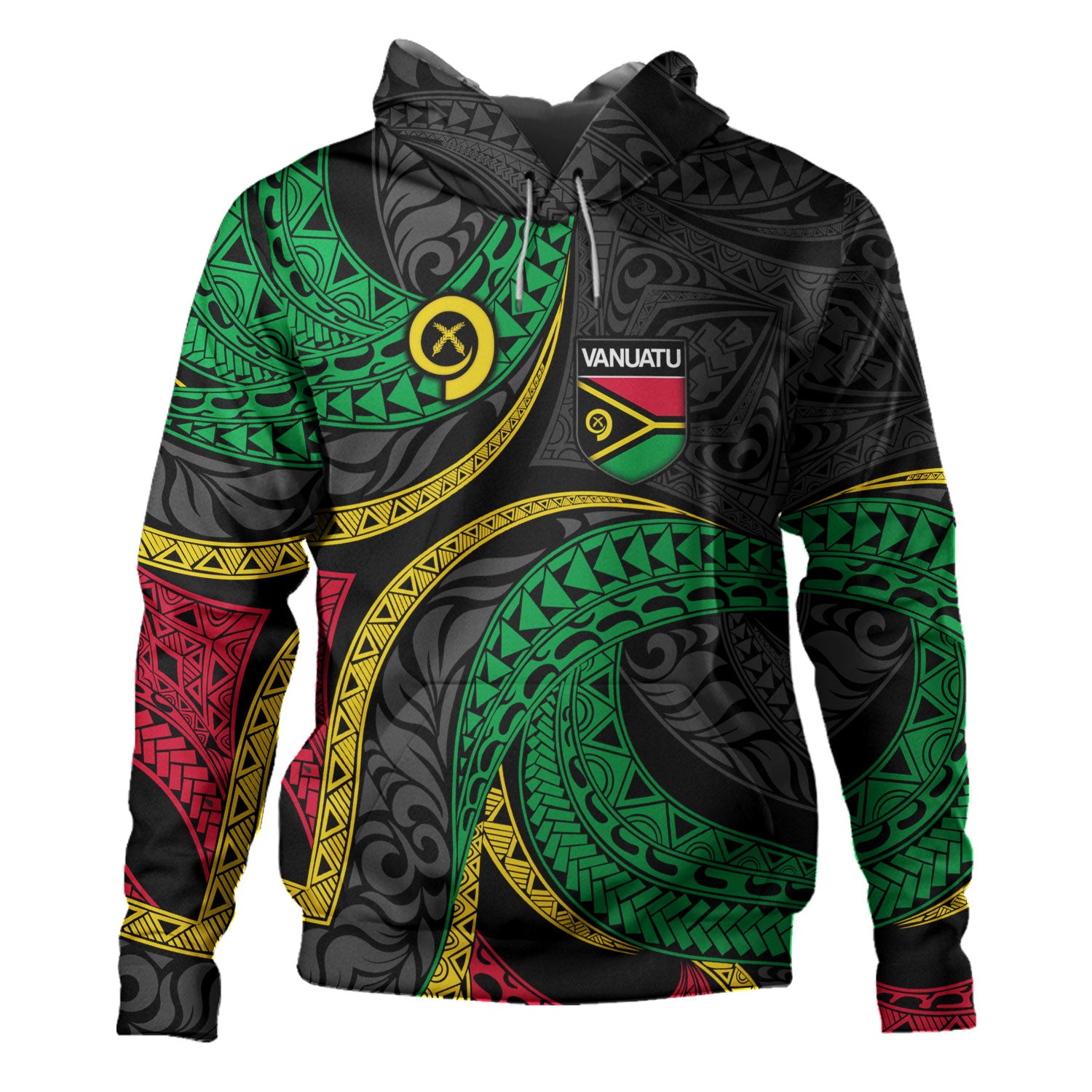 Vanuatu Hoodie - Custom Proud Vanuatu Tribal Pattern Mix Flag