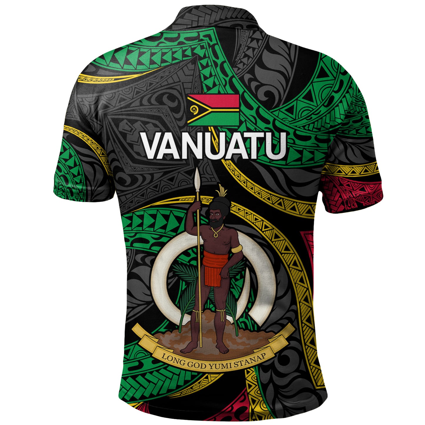 Vanuatu Polo Shirt - Custom Proud Vanuatu Tribal Pattern Mix Flag