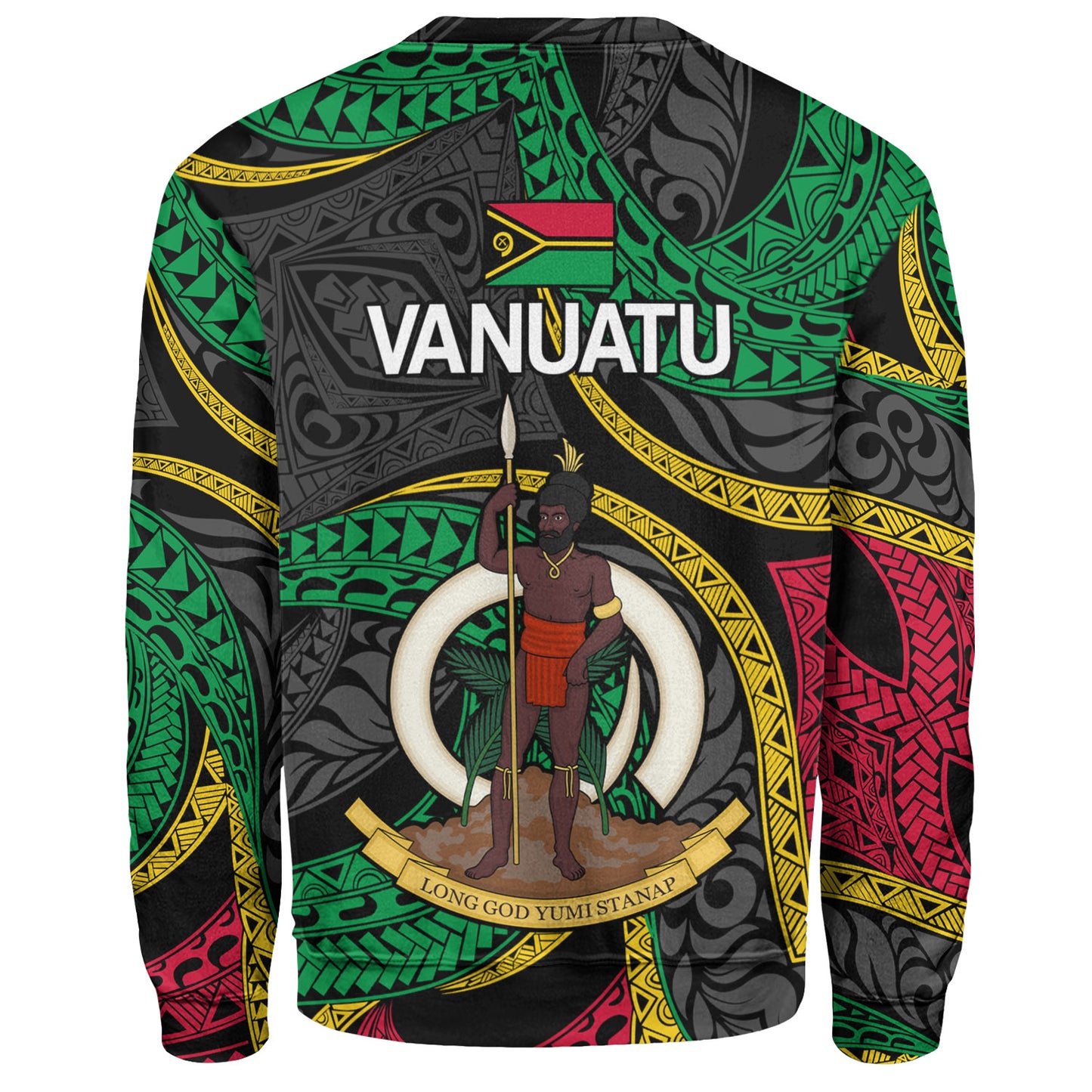Vanuatu Sweatshirt - Custom Proud Vanuatu Tribal Pattern Mix Flag