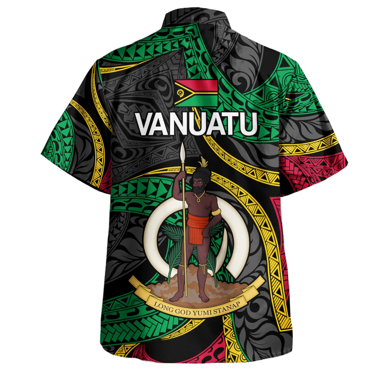 Vanuatu Hawaiian Shirt - Custom Shefa Tribal Pattern Mix Flag