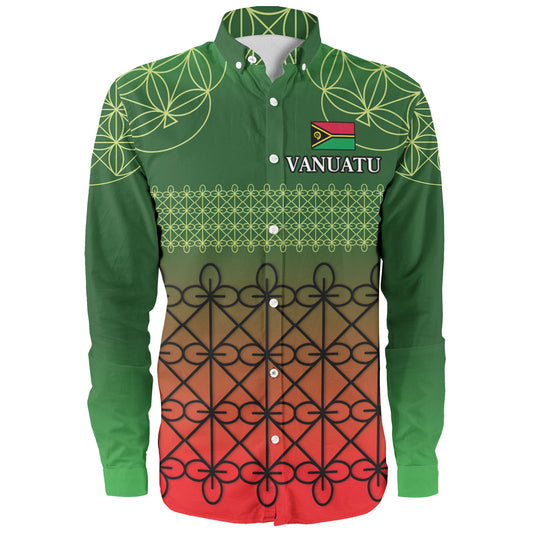 Vanuatu Long Sleeve Shirt Custom Seal Flag Color Mutis En Atan Design