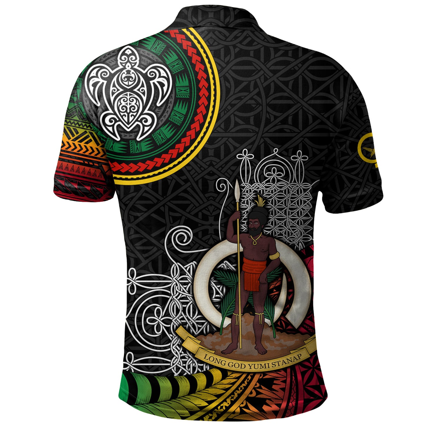 Vanuatu Polo Shirt Custom Seal With Mutis En Atan Patterns