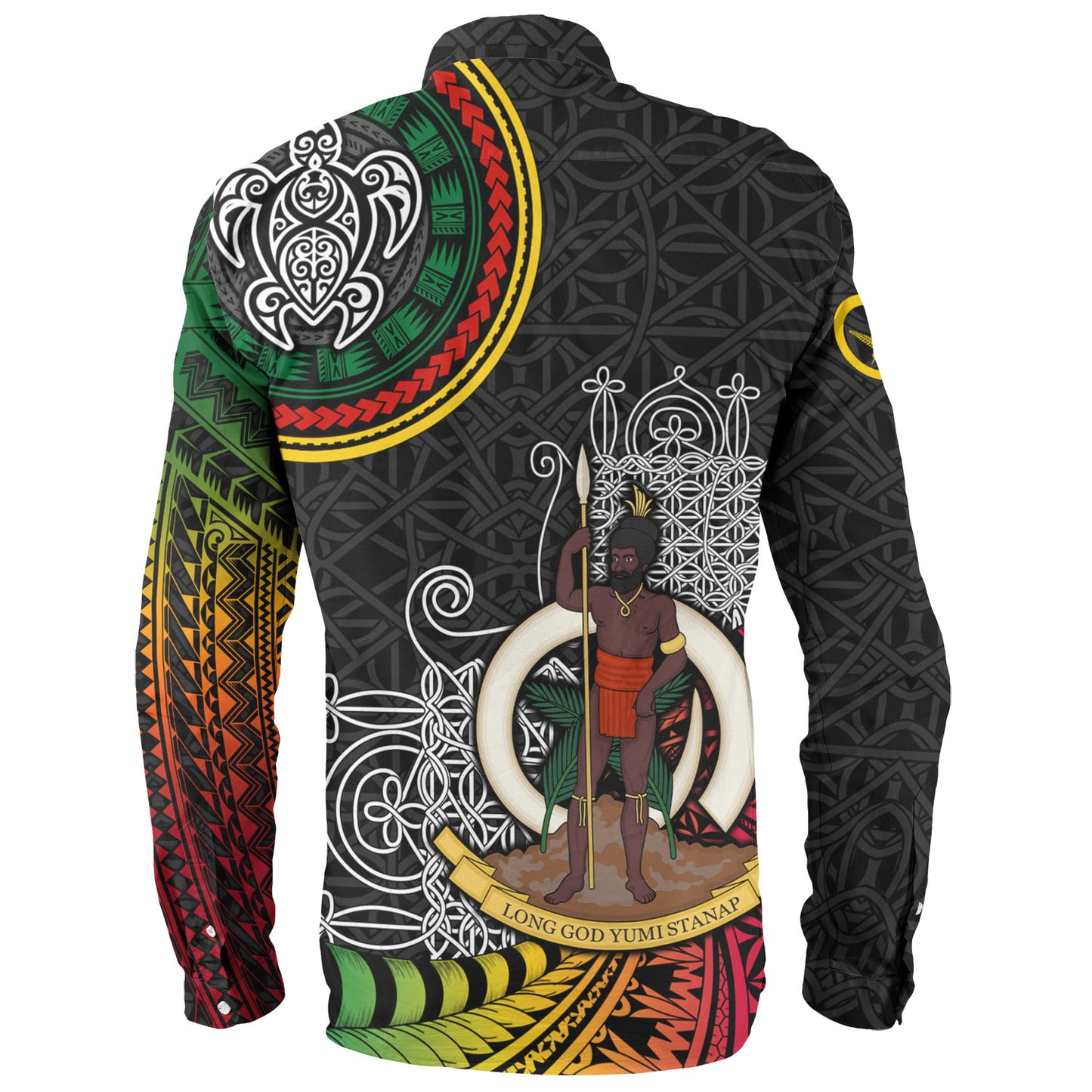 Vanuatu Long Sleeve Shirt Custom Seal With Mutis En Atan Patterns