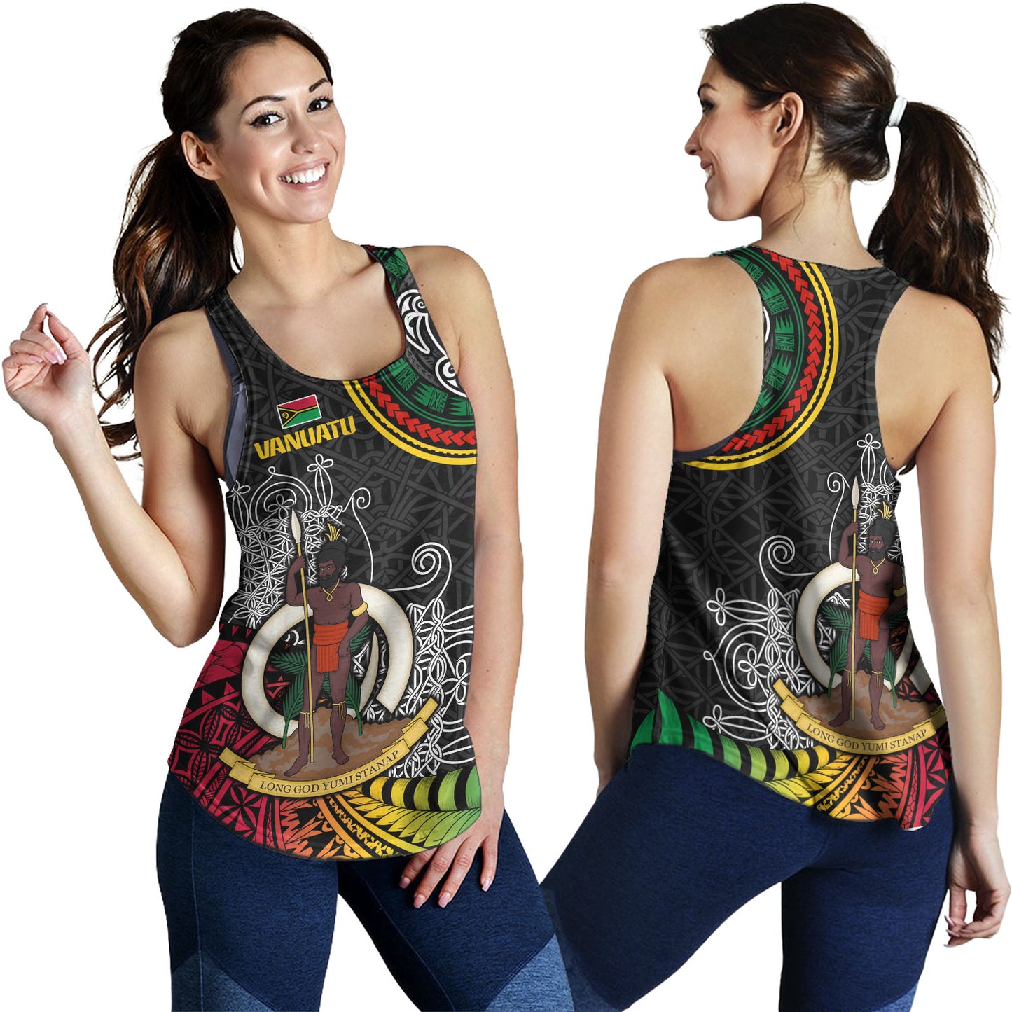 Vanuatu Women Tank Custom Seal With Mutis En Atan Patterns