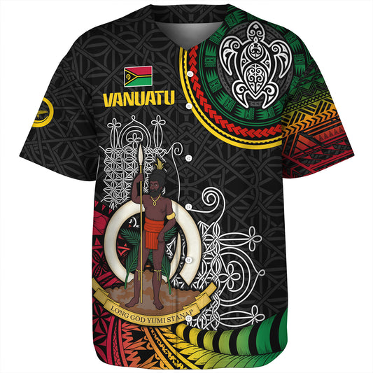 Vanuatu Baseball Shirt Custom Seal With Mutis En Atan Patterns