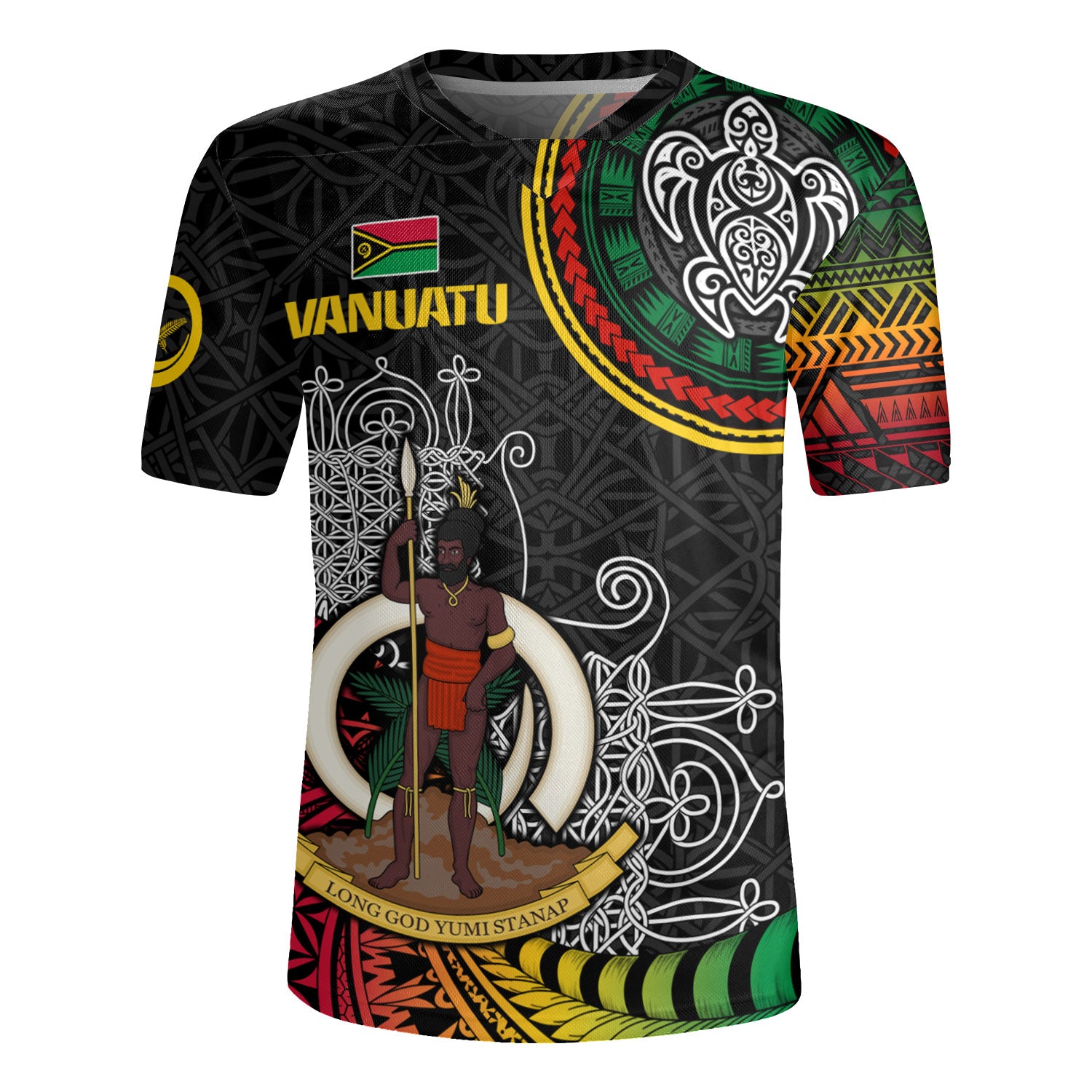 Vanuatu Rugby Jersey Custom Seal With Mutis En Atan Patterns