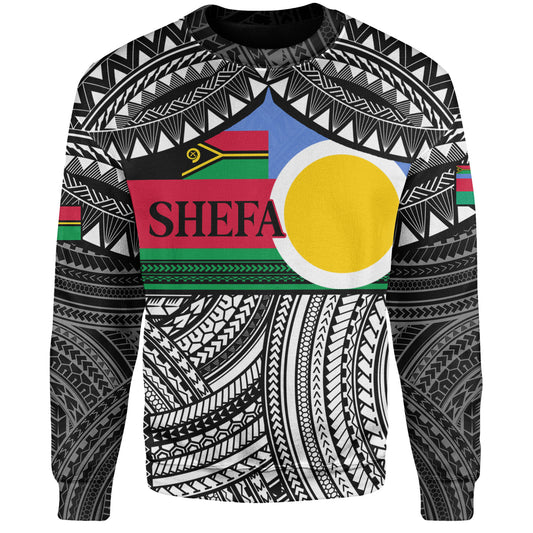 Vanuatu Sweatshirt - Custom Shefa Tribal Pattern Mix Flag