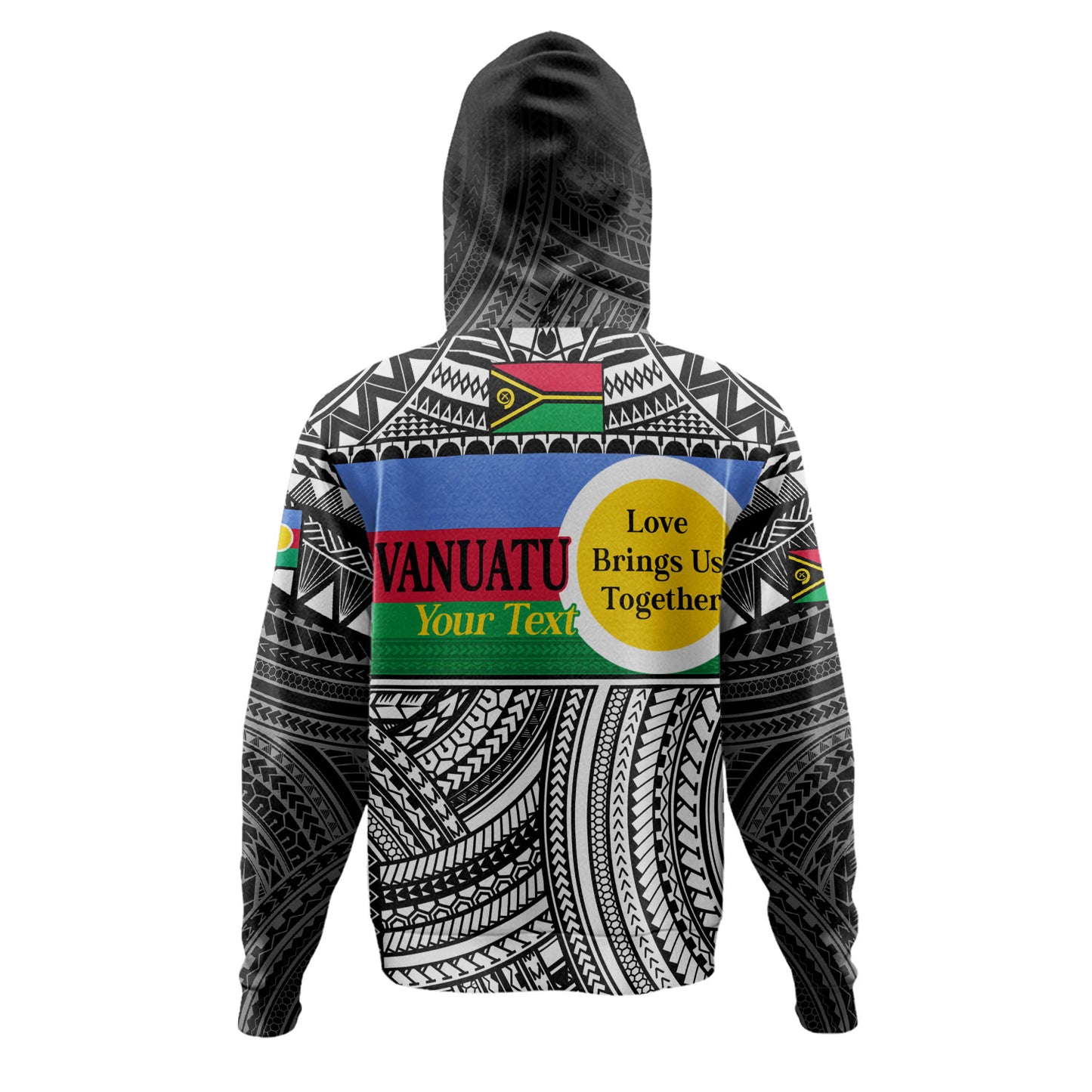 Vanuatu Hoodie - Custom Shefa Tribal Pattern Mix Flag
