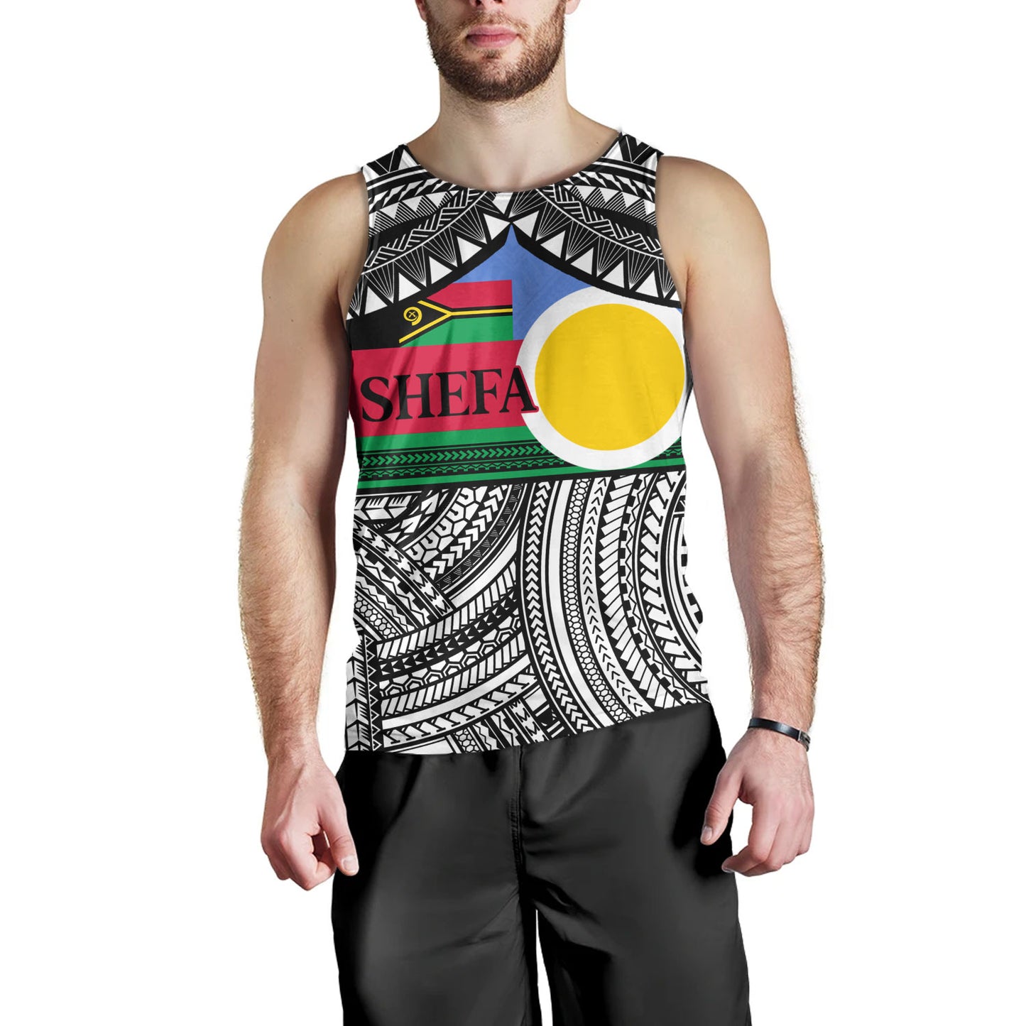 Vanuatu Tank Top - Custom Shefa Tribal Pattern Mix Flag
