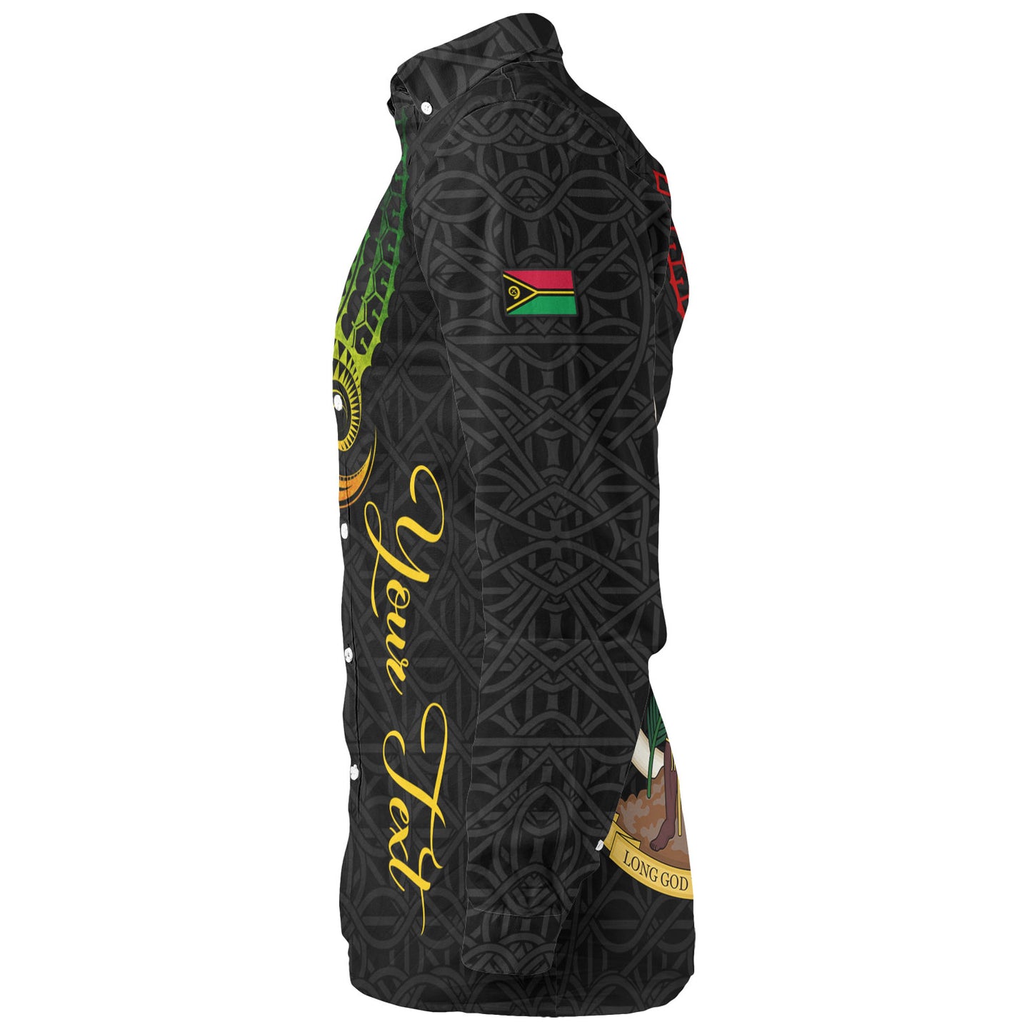 Vanuatu Long Sleeve Shirt Custom Vanuatu Seal Mutis En Atan Patterns Reggae Color