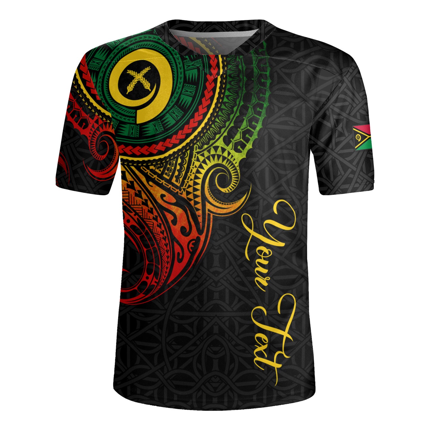 Vanuatu Rugby Jersey Custom Vanuatu Seal Mutis En Atan Patterns Reggae Color