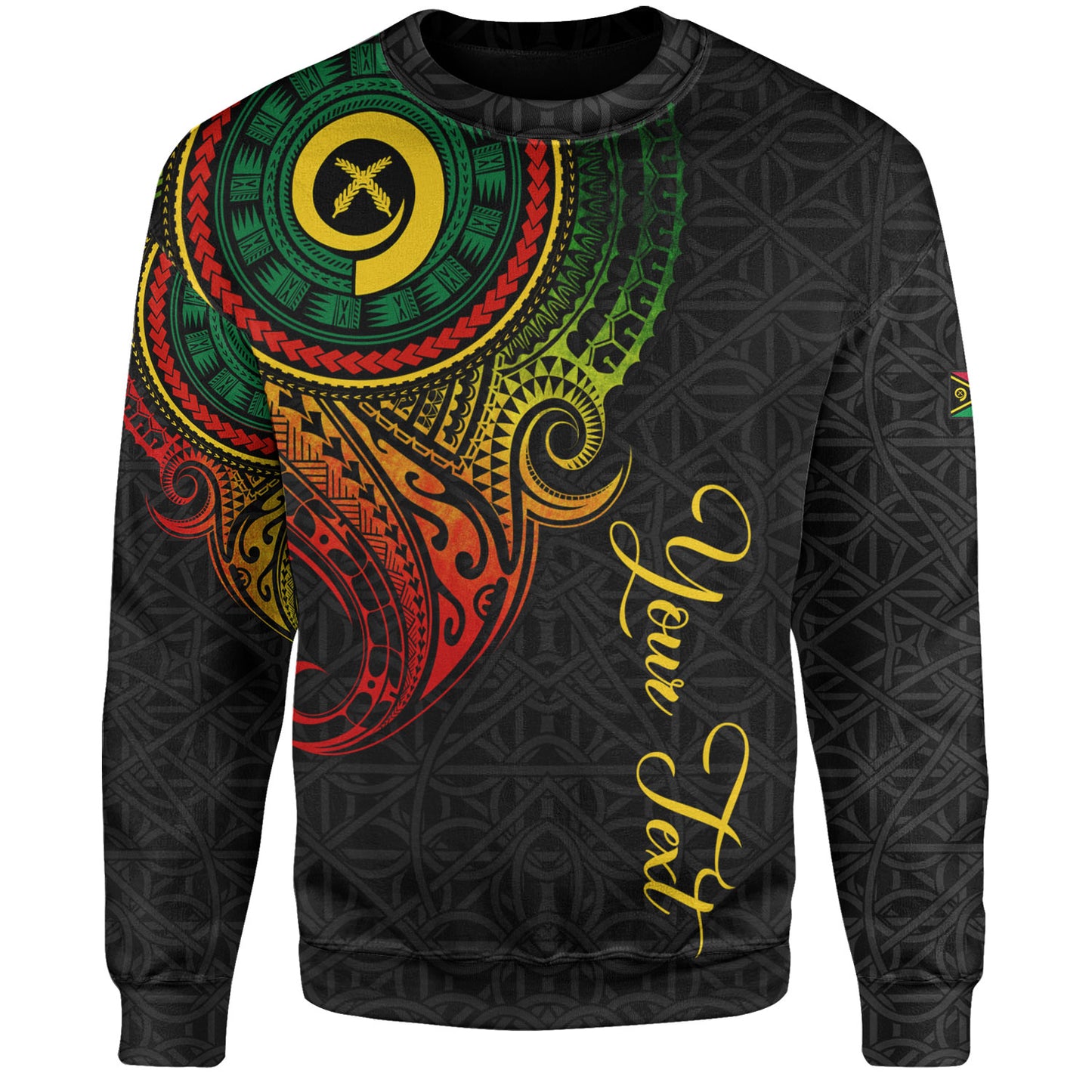 Vanuatu Sweatshirt Custom Vanuatu Seal Mutis En Atan Patterns Reggae Color