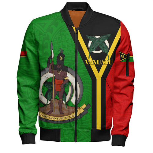 Vanuatu Bomber Jacket Melanesia Flag Design