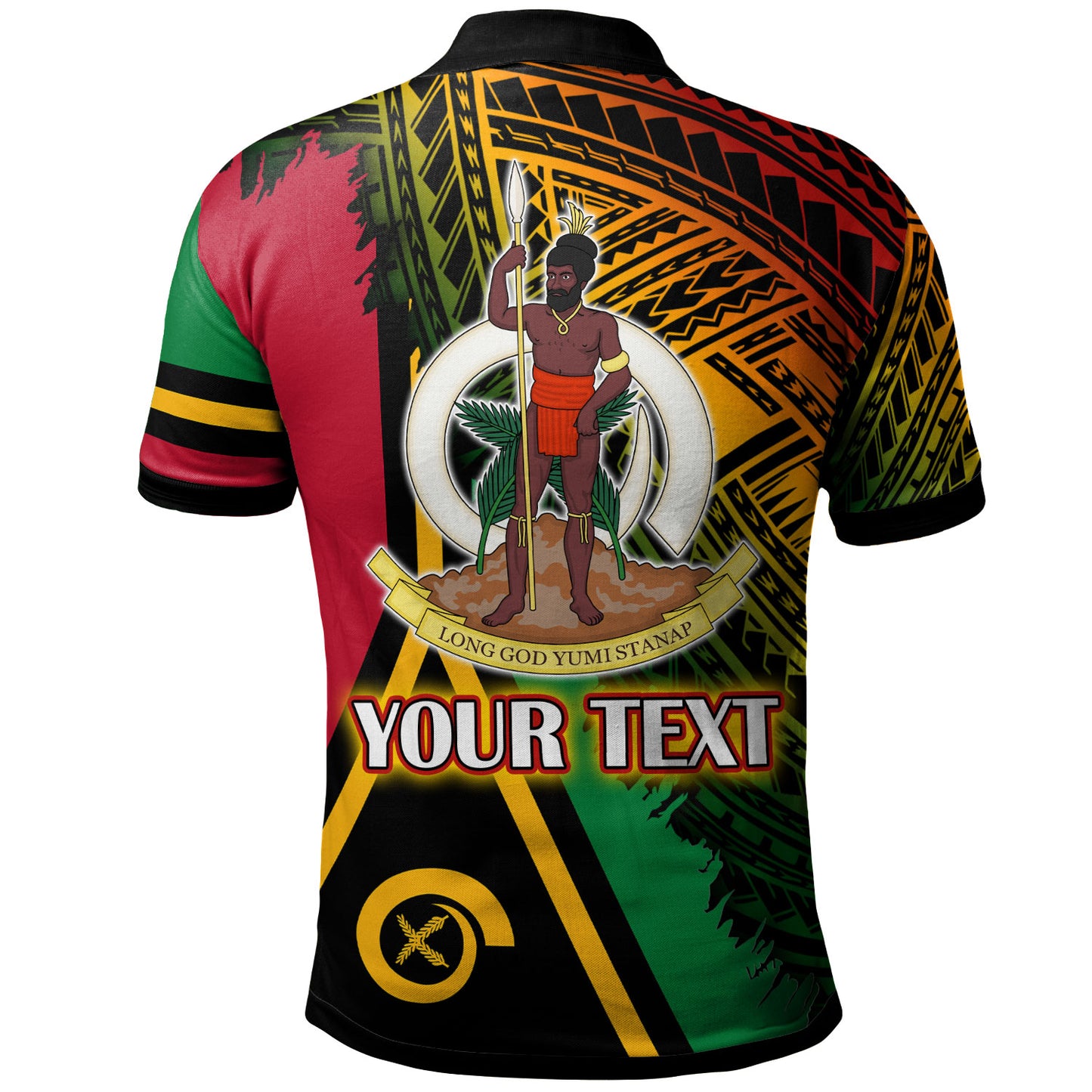 Vanuatu Polo Shirt - Custom Polynesian Grunge Texture Style Polo Shirt