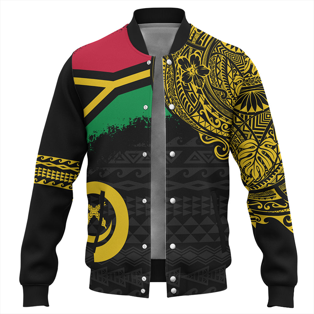 Vanuatu Baseball Jacket Polynesian Flag With Coat Of Arms