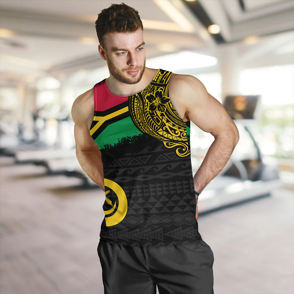 Vanuatu Tank Top Polynesian Flag With Coat Of Arms