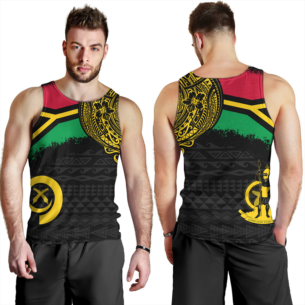 Vanuatu Tank Top Polynesian Flag With Coat Of Arms