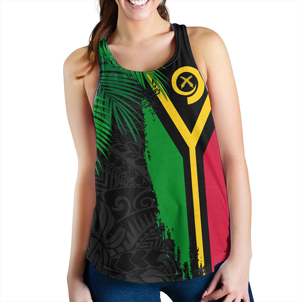 Vanuatu Women Tank Special Fabric Leaves