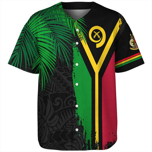 Vanuatu Baseball Shirt Special Fabric Leaves
