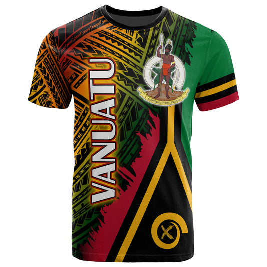 Vanuatu T-Shirt - Custom Polynesian Grunge Texture Style T-Shirt
