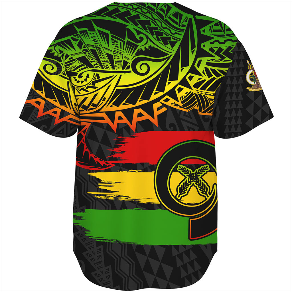 Vanuatu Baseball Shirt Tribal Grunge Flag