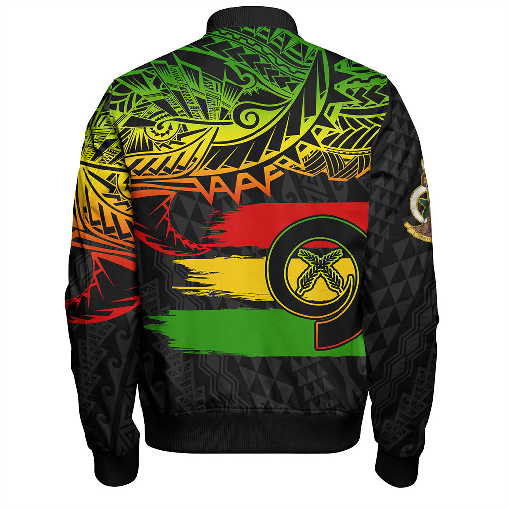 Vanuatu Bomber Jacket Tribal Grunge Flag