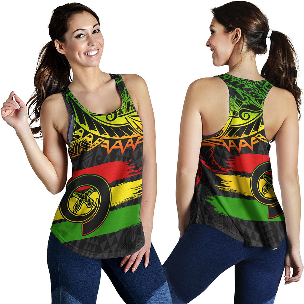 Vanuatu Women Tank Tribal Grunge Flag