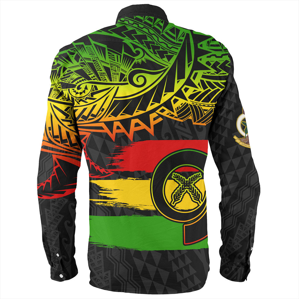 Vanuatu Long Sleeve Shirt Tribal Grunge Flag