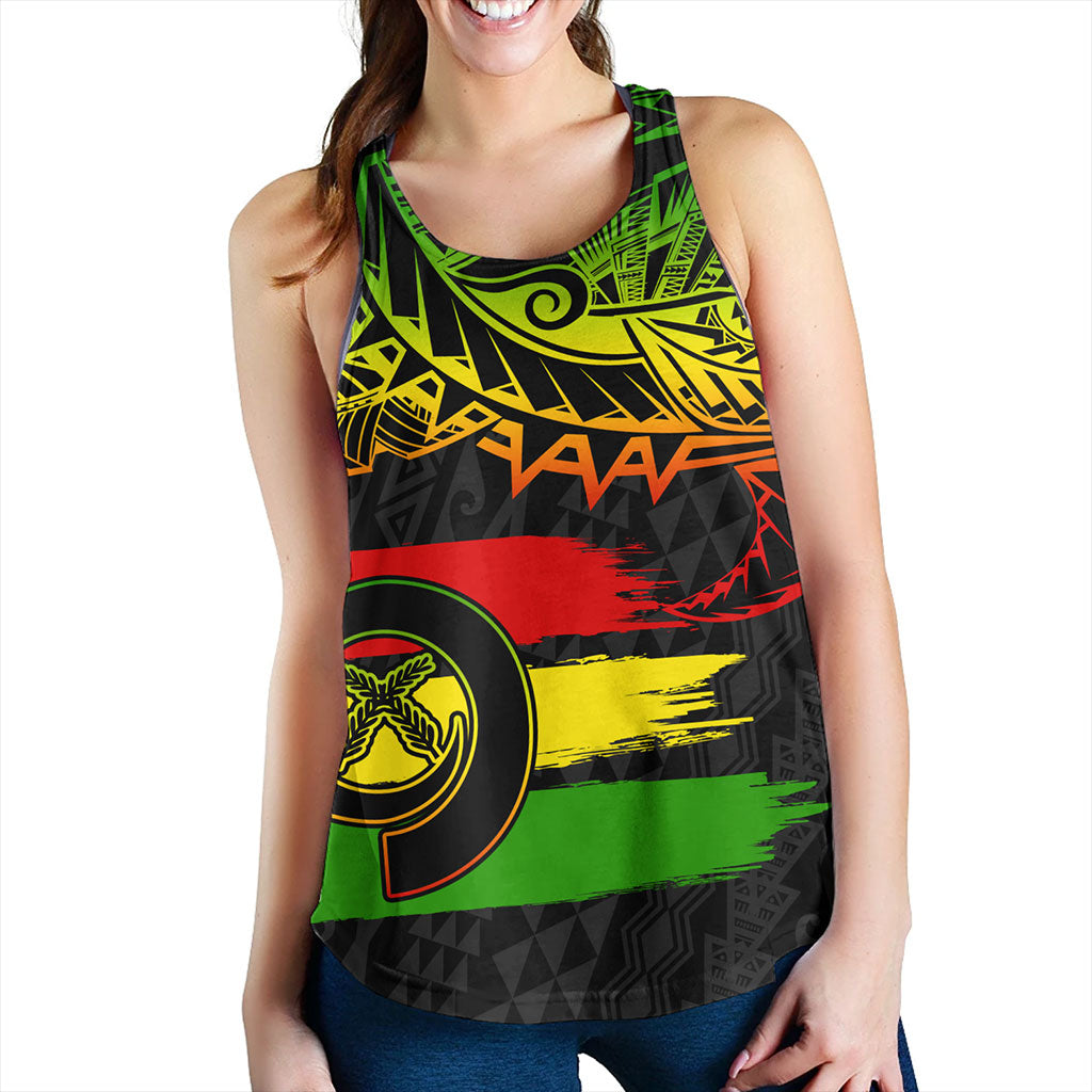 Vanuatu Women Tank Tribal Grunge Flag