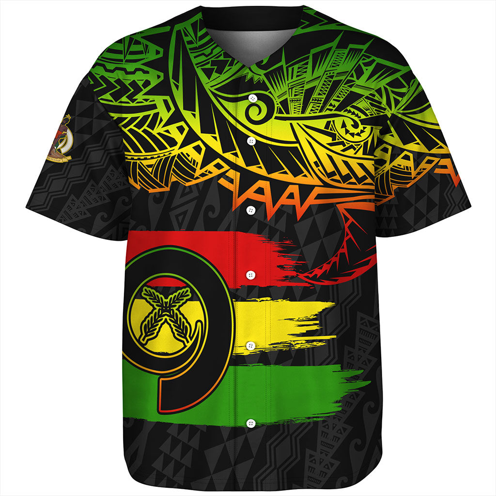 Vanuatu Baseball Shirt Tribal Grunge Flag