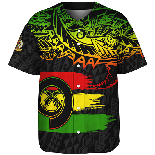 Vanuatu Baseball Shirt Tribal Grunge Flag