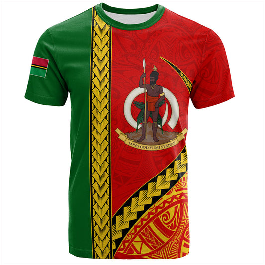 Vanuatu T-Shirt Tribal Melanesian Flag And Coat Of Arms