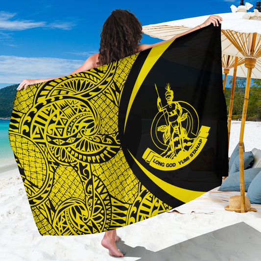 Vanuatu Sarong Coat Of Arm Lauhala Circle Yellow