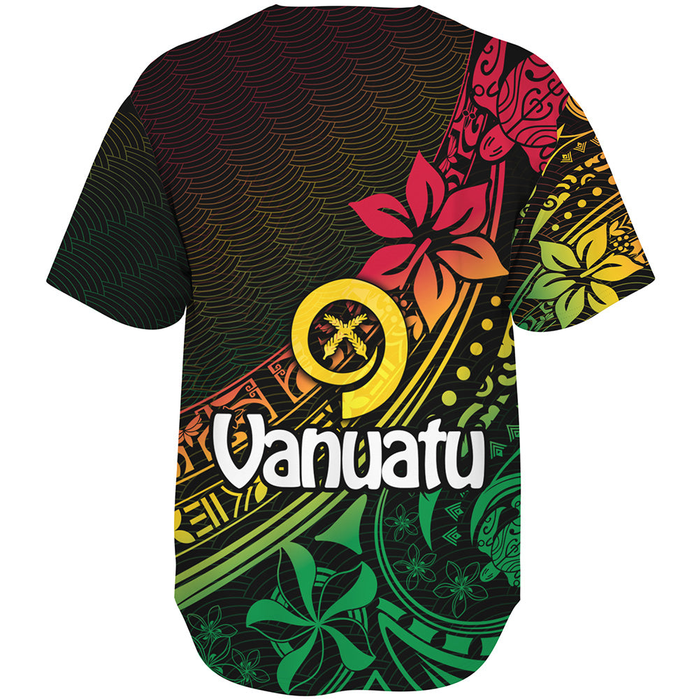 Vanuatu Baseball Shirt Long God Yumi Stanap Flag Color Tribal Patterns Style