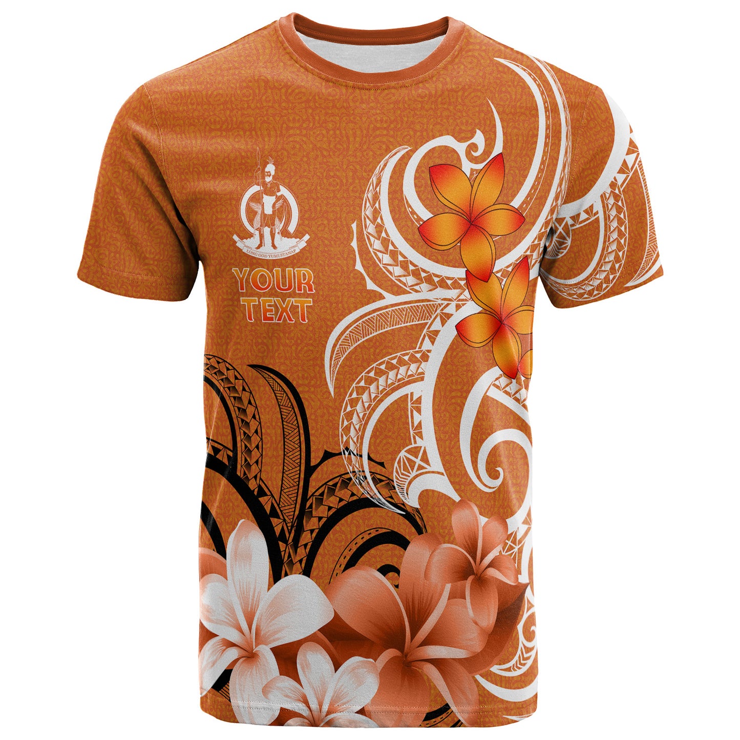 Vanuatu T-Shirt Custom Personalised Floral Spirit Orange