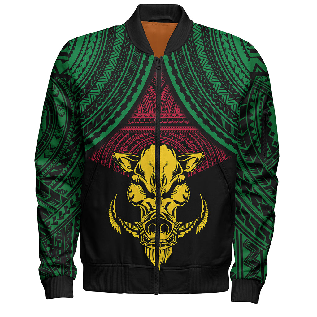 Vanuatu Bomber Jacket Coat Of Arms Tribal