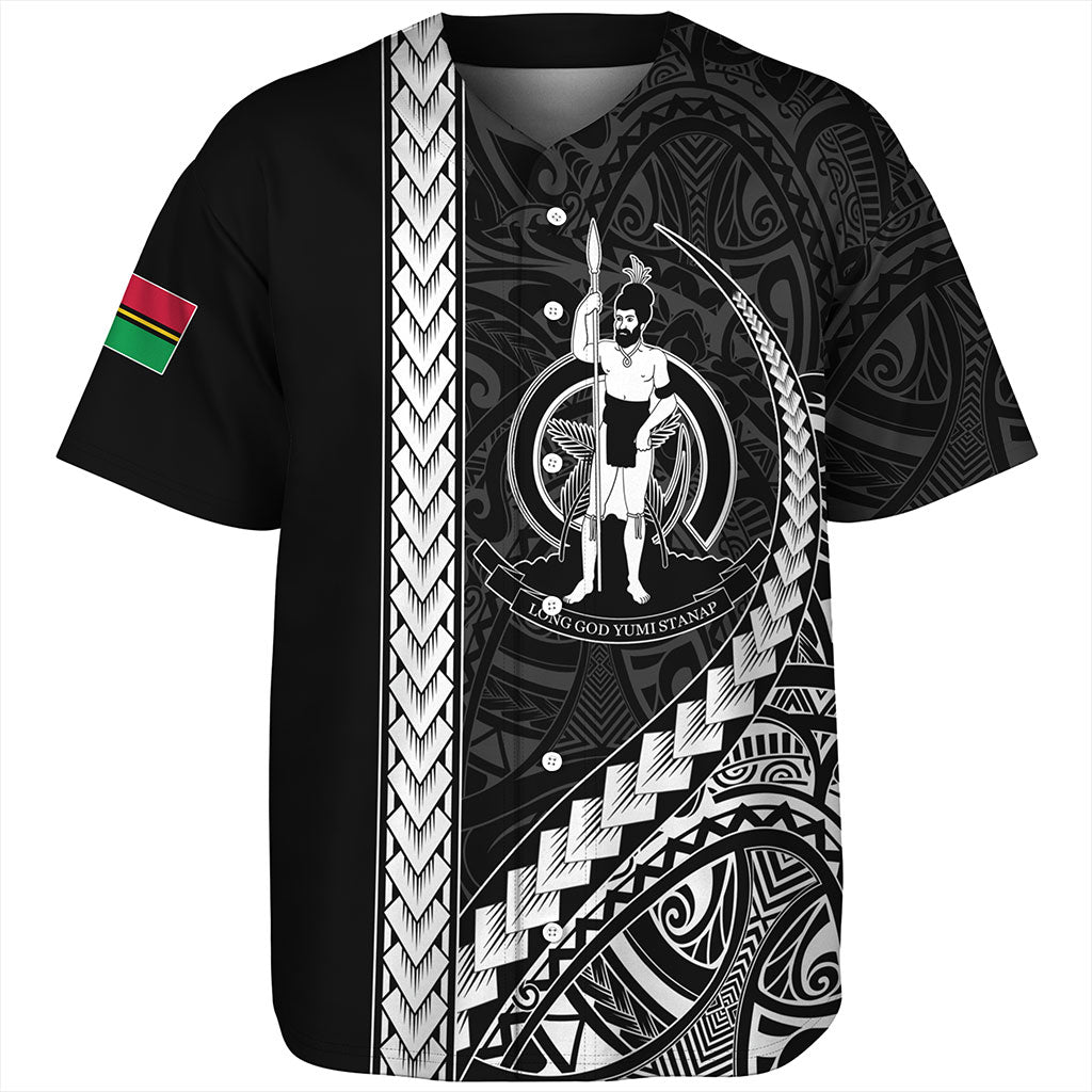Vanuatu Baseball Shirt Tribal Melanesian Coat Of Arms