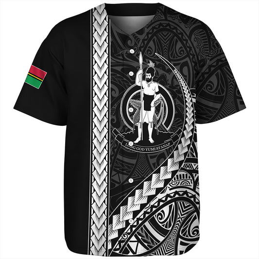 Vanuatu Baseball Shirt Tribal Melanesian Coat Of Arms
