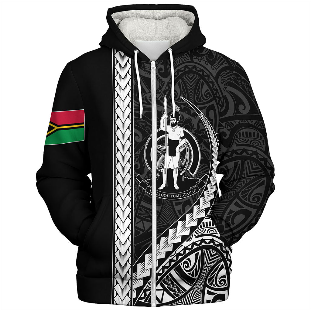 Vanuatu Sherpa Hoodie Tribal Melanesian Coat Of Arms