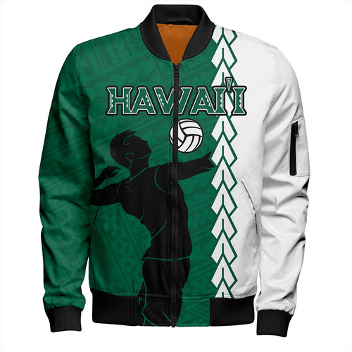 Hawaii Bomber Jacket Custom Men Volleyball Polynesia Tattoo