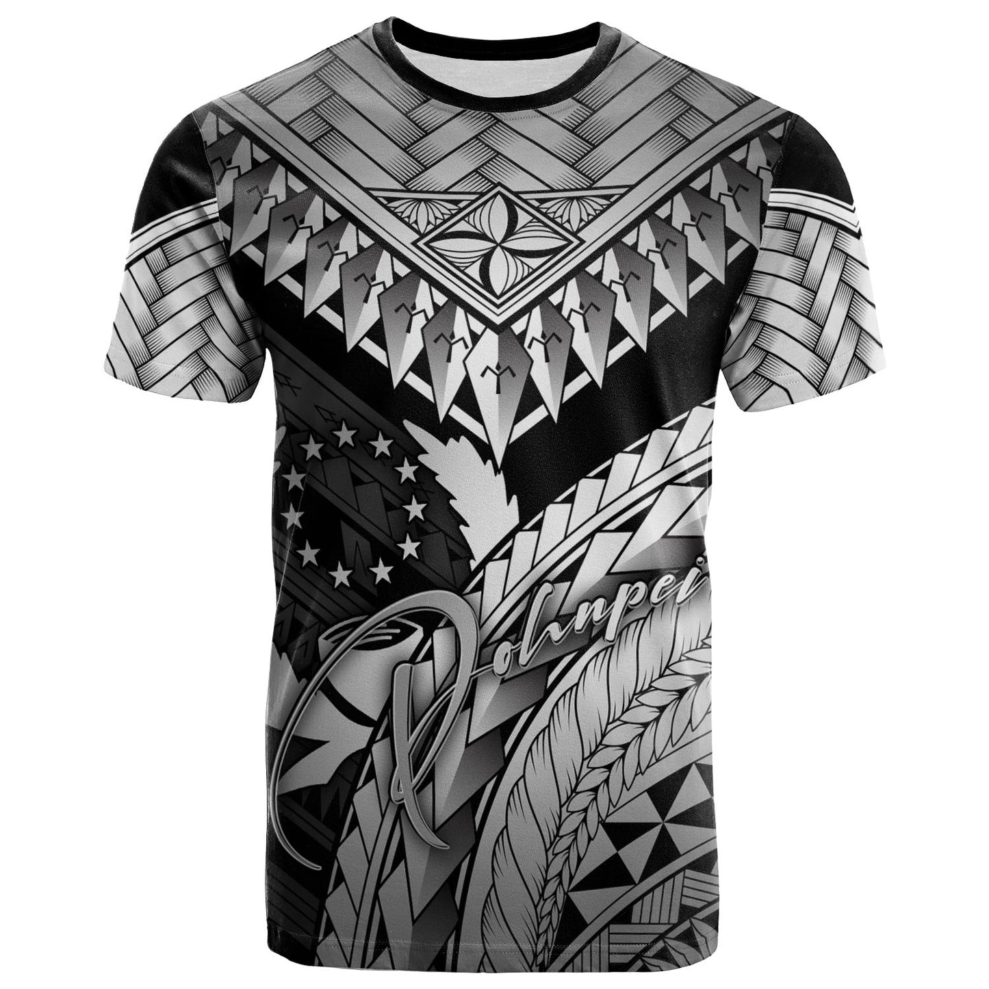 Pohnpei Custom Personalised T-Shirt - Polynesian Necklace and Lauhala