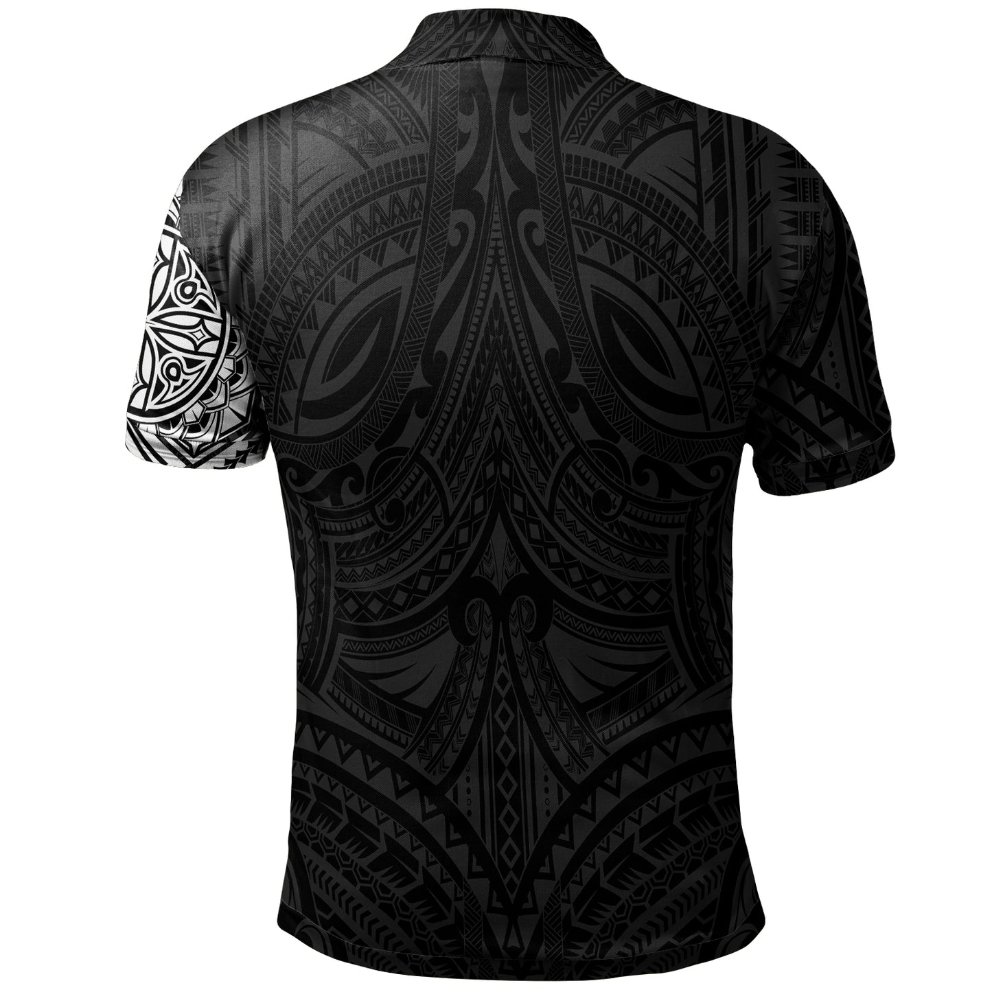 Polynesian Polo Shirt - Polynesian Flowers Tattoo Style