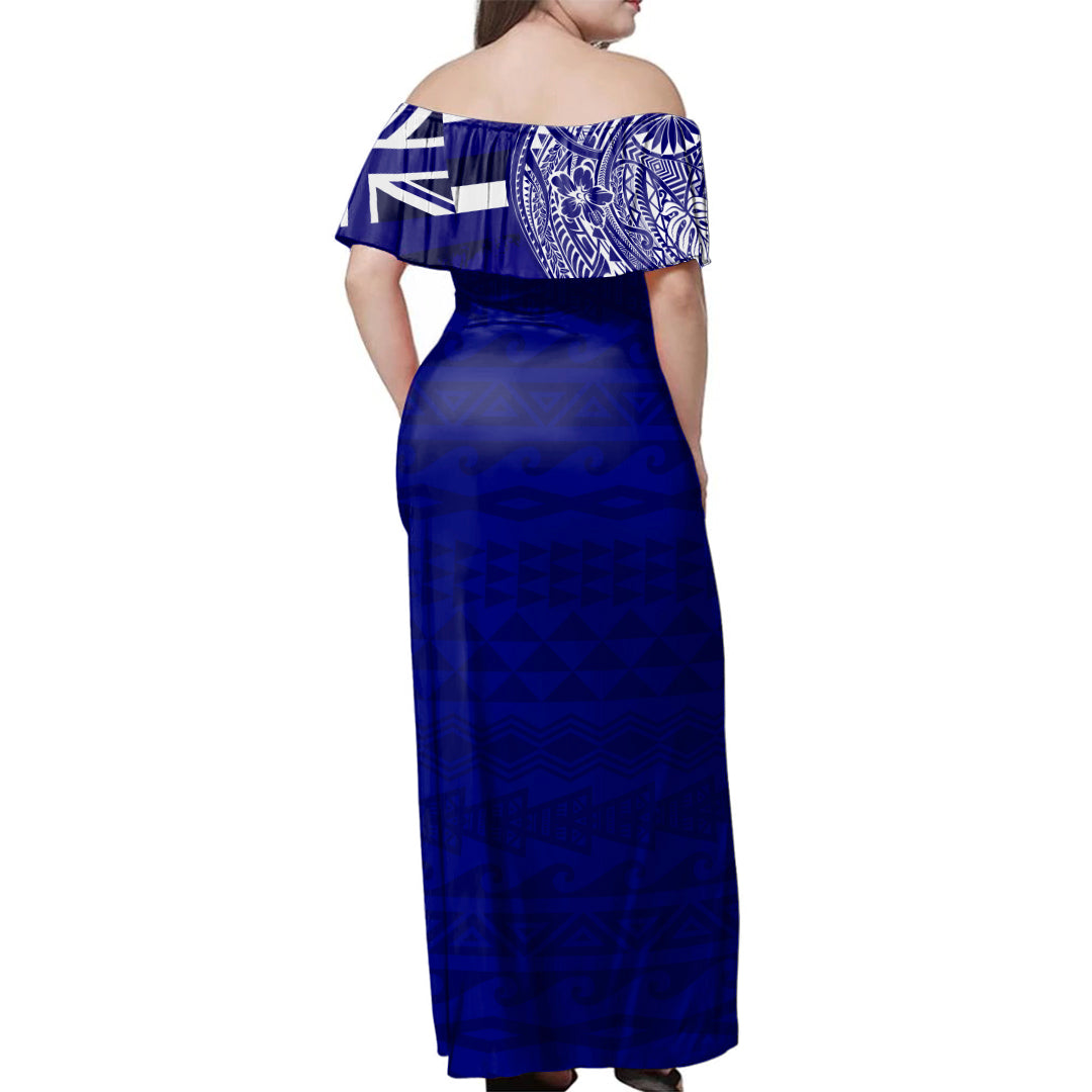 Hawaii Woman Off Shoulder Long Dress Waiakea High School With Crest Style